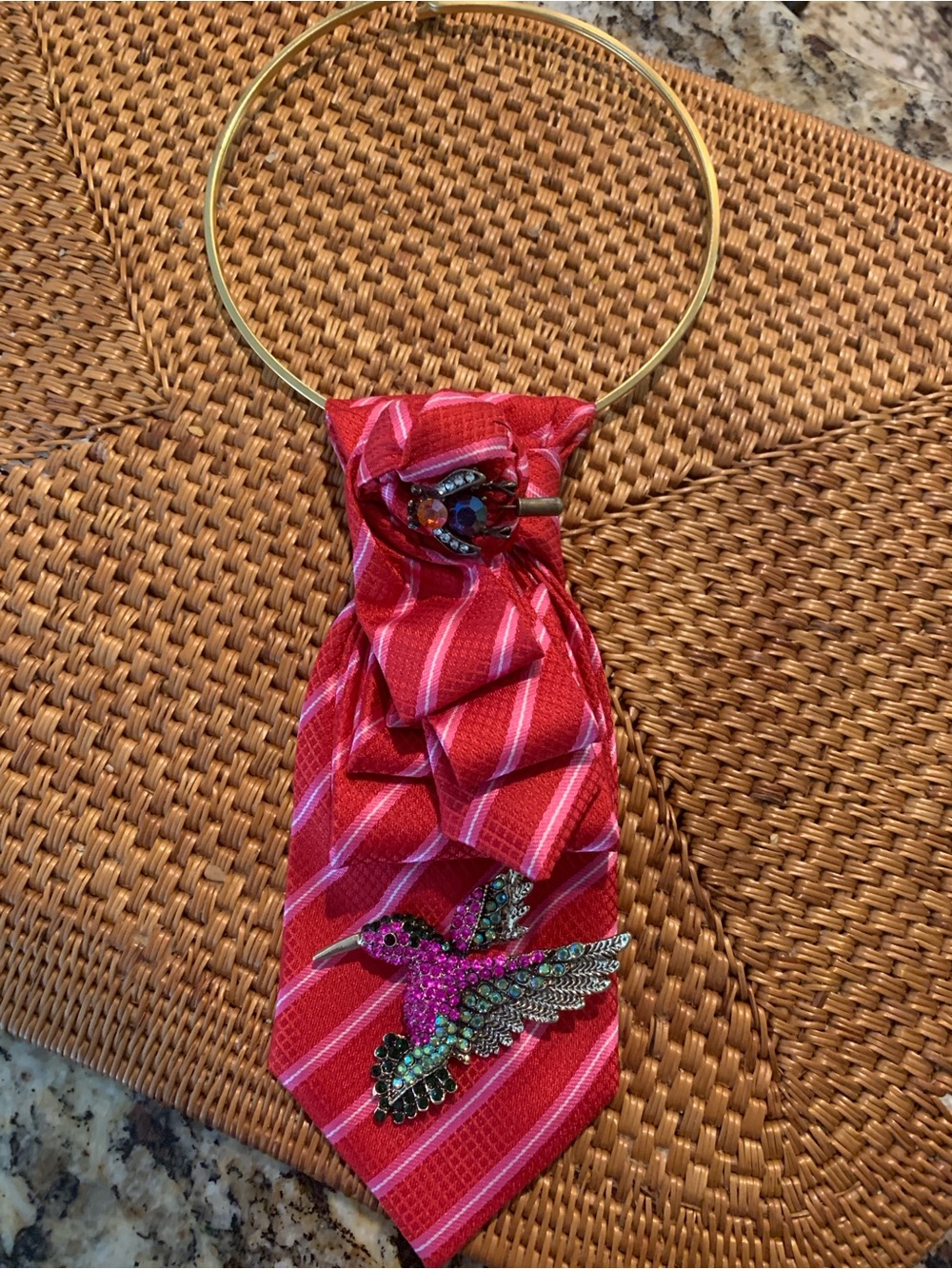 Up cycled Silk Tie Necklace